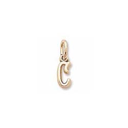 Rembrandt 14K Yellow Gold Tiny Initial C Charm – Add to a bracelet or necklace/