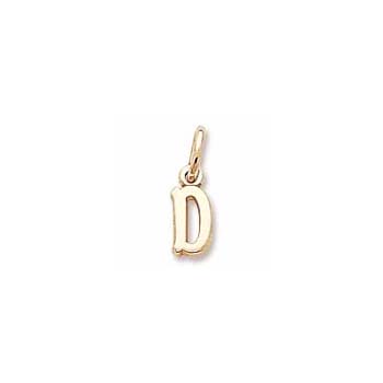 Rembrandt 14K Yellow Gold TIny Initial D Charm – Add to a bracelet or necklace