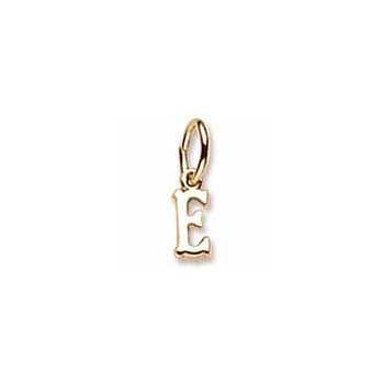 Rembrandt 14K Yellow Gold TIny Initial E Charm – Add to a bracelet or necklace
