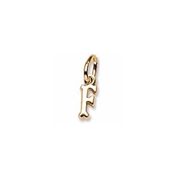 Rembrandt 14K Yellow Gold TIny Initial F Charm – Add to a bracelet or necklace