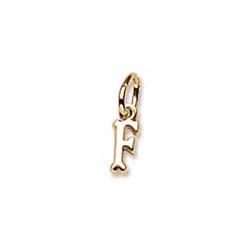 Rembrandt 14K Yellow Gold TIny Initial F Charm – Add to a bracelet or necklace/