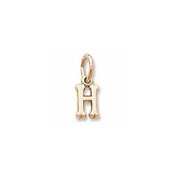 Rembrandt 14K Yellow Gold Tiny Initial H Charm – Add to a bracelet or necklace/