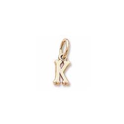 Rembrandt 14K Yellow Gold Tiny Initial K Charm – Add to a bracelet or necklace/