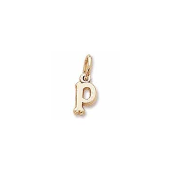 Rembrandt 14K Yellow Gold Tiny Initial P Charm – Add to a bracelet or necklace