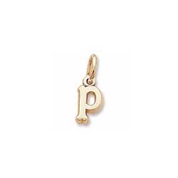 Rembrandt 14K Yellow Gold Tiny Initial P Charm – Add to a bracelet or necklace/