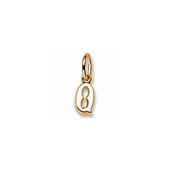 Rembrandt 14K Yellow Gold Tiny Initial Q Charm – Add to a bracelet or necklace