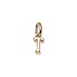 Rembrandt 14K Yellow Gold Tiny Initial T Charm – Add to a bracelet or necklace - BEST SELLER/