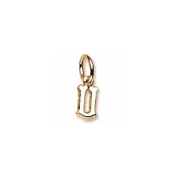 Rembrandt 14K Yellow Gold Tiny Initial U Charm – Add to a bracelet or necklace