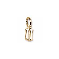Rembrandt 14K Yellow Gold Tiny Initial U Charm – Add to a bracelet or necklace/