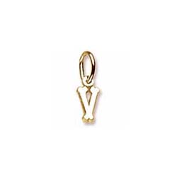 Rembrandt 14K Yellow Gold Tiny Initial V Charm – Add to a bracelet or necklace/
