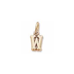 Rembrandt 14K Yellow Gold Tiny Initial W Charm – Add to a bracelet or necklace/