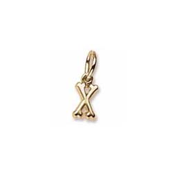Rembrandt 14K Yellow Gold Tiny Initial X Charm – Add to a bracelet or necklace/