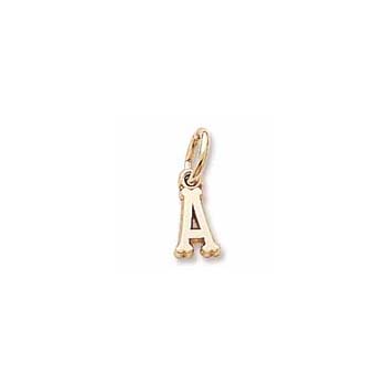 Rembrandt 10K Yellow Gold Tiny Initial A Charm – Add to a bracelet or necklace