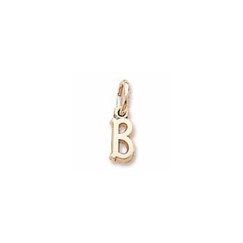 Rembrandt 10K Yellow Gold Tiny Initial B Charm – Add to a bracelet or necklace