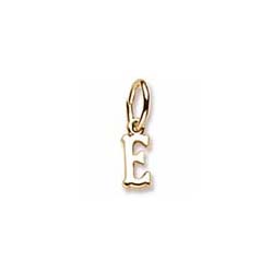 Rembrandt 10K Yellow Gold TIny Initial E Charm – Add to a bracelet or necklace/