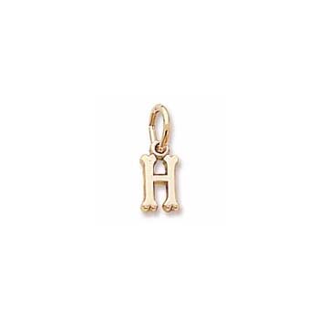 Rembrandt 10K Yellow Gold Tiny Initial H Charm – Add to a bracelet or necklace