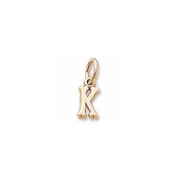Rembrandt 10K Yellow Gold Tiny Initial K Charm – Add to a bracelet or necklace