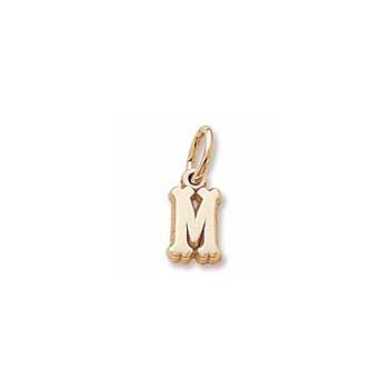 Rembrandt 10K Yellow Gold Tiny Initial M Charm – Add to a bracelet or necklace