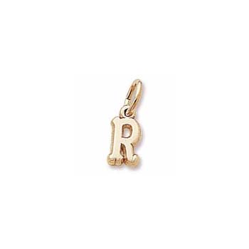Rembrandt 10K Yellow Gold Tiny Initial R Charm – Add to a bracelet or necklace