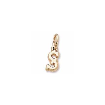 Rembrandt 10K Yellow Gold Tiny Initial S Charm – Add to a bracelet or necklace