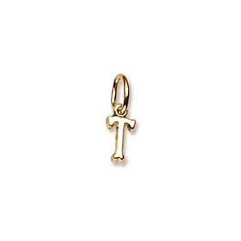 Rembrandt 10K Yellow Gold Tiny Initial T Charm – Add to a bracelet or necklace