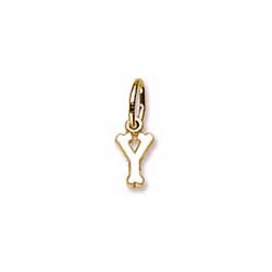 Rembrandt 10K Yellow Gold Tiny Initial Y Charm – Add to a bracelet or necklace/