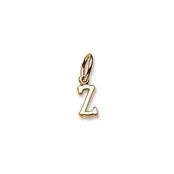Rembrandt 10K Yellow Gold Tiny Initial Z Charm – Add to a bracelet or necklace
