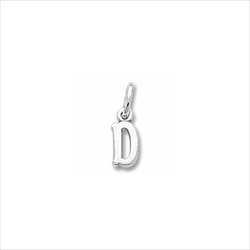 Rembrandt 14K White Gold Tiny Initial D Charm – Add to a bracelet or necklace/