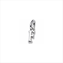 Rembrandt 14K White Gold TIny Initial F Charm – Add to a bracelet or necklace/