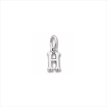 Rembrandt 14K White Gold Tiny Initial H Charm – Add to a bracelet or necklace