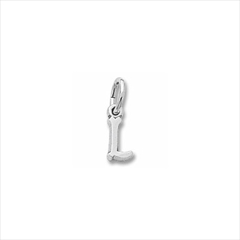 Rembrandt 14K White Gold Tiny Initial L Charm – Add to a bracelet or necklace
