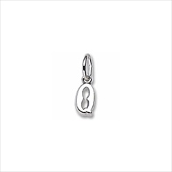 Rembrandt 14K White Gold Tiny Initial Q Charm – Add to a bracelet or necklace/