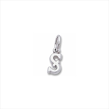 Rembrandt 14K White Gold Tiny Initial S Charm – Add to a bracelet or necklace