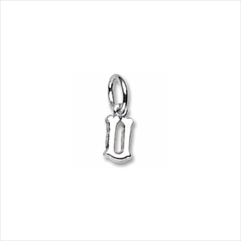 Rembrandt 14K White Gold Tiny Initial U Charm – Add to a bracelet or necklace