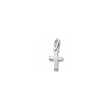 Rembrandt 14K White Gold Tiny Cross Charm – Add to a bracelet or necklace 
