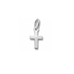 Rembrandt 14K White Gold Tiny Cross Charm – Add to a bracelet or necklace /