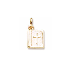 Rembrandt 14K Yellow Gold Bible Charm – Engravable on back - Add to a bracelet or necklace/