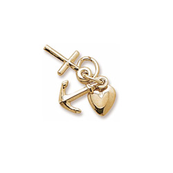Rembrandt 10K Yellow Gold Faith, Hope, Charity Charm (Small - Three Pieces) – Add to a bracelet or necklace - BEST SELLER/