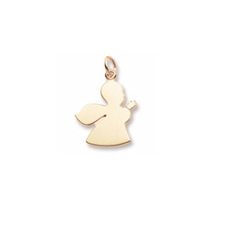 Rembrandt 14K Yellow Gold Angel in Prayer Charm (Medium) – Engravable on back - Add to a bracelet or necklace/