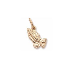 Rembrandt 14K Yellow Gold Praying Hands Charm – Add to a bracelet or necklace/