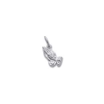 Rembrandt 14K White Gold Praying Hands Charm – Add to a bracelet or necklace