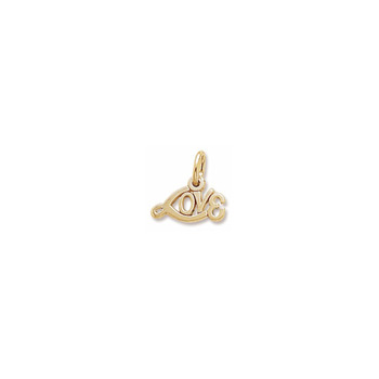 Rembrandt 14K Yellow Gold Tiny Love Word Charm – Add to a bracelet or necklace