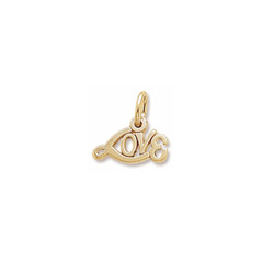 Rembrandt 14K Yellow Gold Tiny Love Word Charm – Add to a bracelet or necklace/