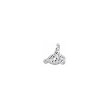Rembrandt 14K White Gold Tiny Love Word Charm – Add to a bracelet or necklace