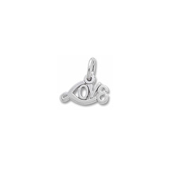 Rembrandt 14K White Gold Tiny Love Word Charm – Add to a bracelet or necklace/