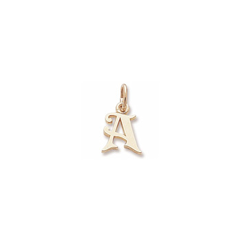 Rembrandt 10K Yellow Gold Small Initial A Charm – Add to a bracelet or necklace