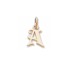 Rembrandt 10K Yellow Gold Small Initial A Charm – Add to a bracelet or necklace/