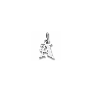 Rembrandt 14K White Gold Small Initial A Charm – Add to a bracelet or necklace