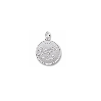 Rembrandt Sterling Silver Daughter Charm – Engravable on back - Add to a bracelet or necklace