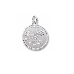 Rembrandt Sterling Silver Daughter Charm – Engravable on back - Add to a bracelet or necklace/